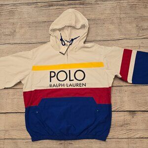 Polo Ralph Lauren Spell Out 1/4 Zip Pullover Windbreaker Jacket Mens S $248 NWT